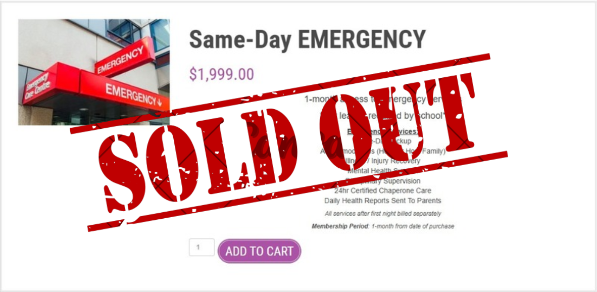 SOLD OUT - Emergency membership